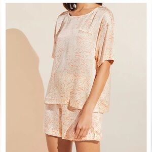 Eberjey Peach Pajama Set- washable silk XS